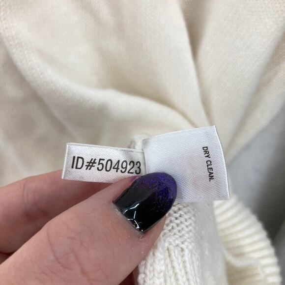 Express Design Studio Cashmere Sweater Women's XL Cream Gray Long Sleeve V Neck - Picture 9 of 14